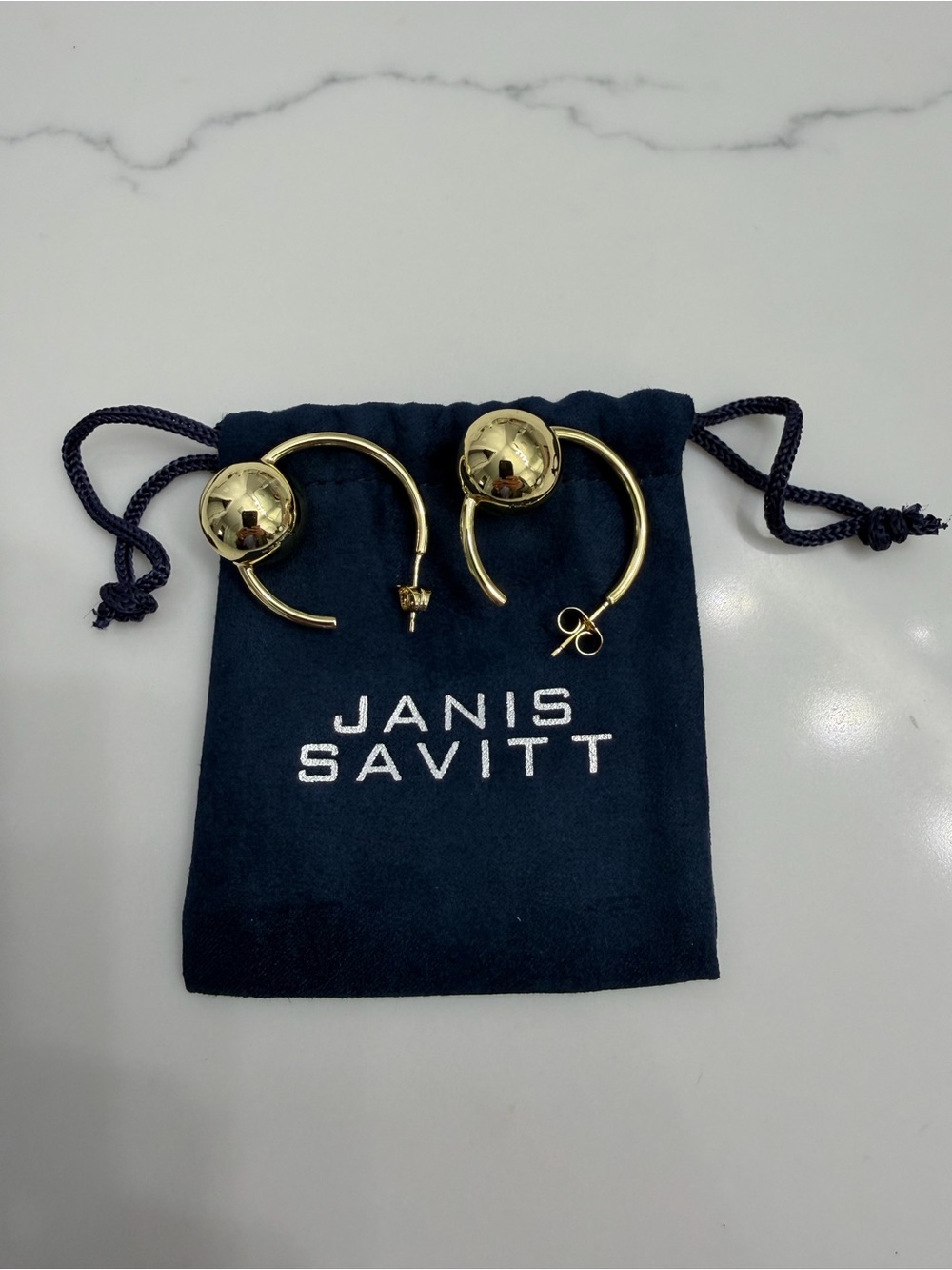 Polished Gold Dome Hoop Earrings